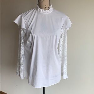 Eloquii white lace sleeve blouse